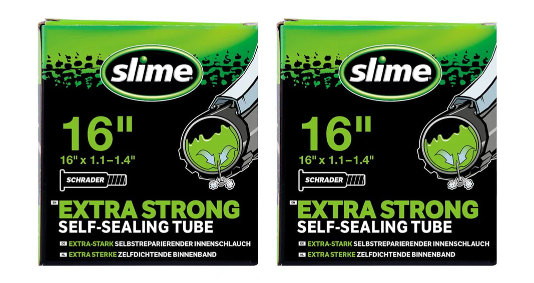 2x Slime Smart Self-Sealing Bicycle Inner Tube | 16 x 1.1. - 1.4"  | Schrader Valve