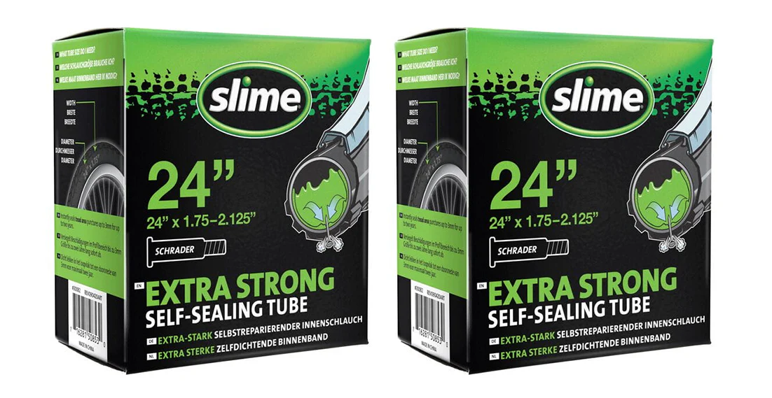 2x Slime Smart Self-Sealing Bicycle Inner Tube | 24 x 1.75-2.125"  | Schrader Valve