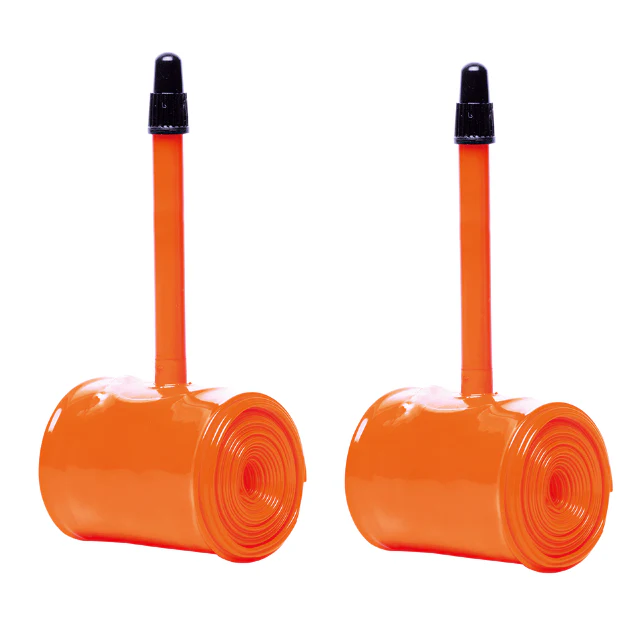2x Tubolito inner tubes for gravel bikes 700C/29"/27.5" 32-50mm 60mm Presta Valve Orange Inner Tubes - Image 2