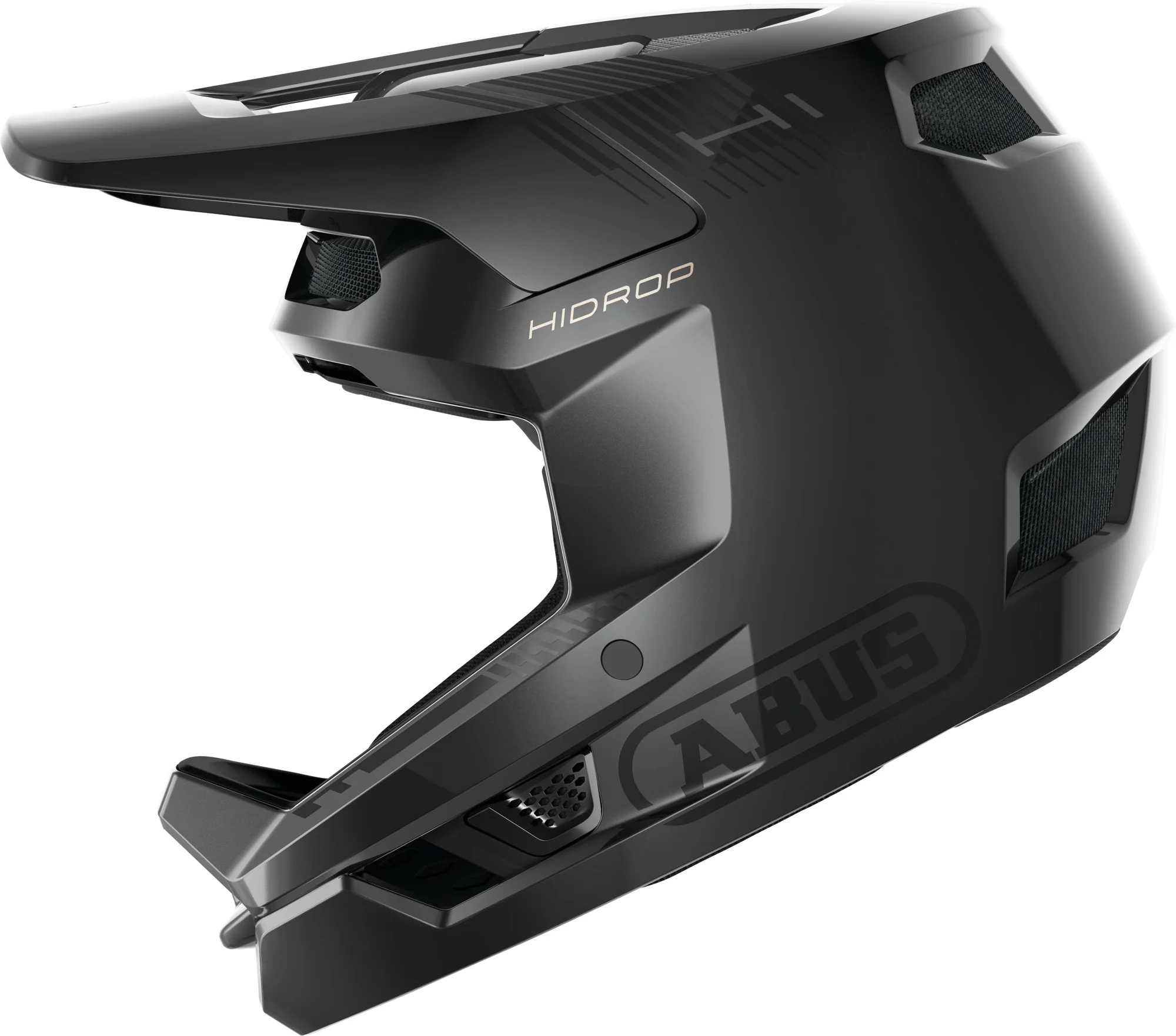 ABUS HiDrop MTB Full Face Helmet in Shiny Black - Image 5