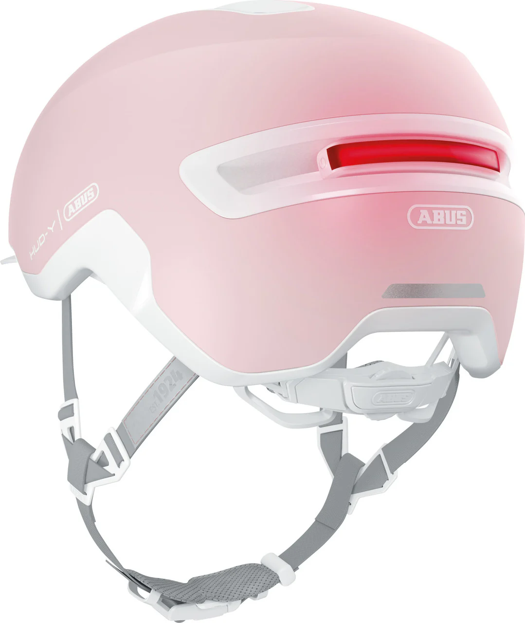 ABUS Hud-Y Pure Urban Helmet With Rear LED Light in Rose - Image 3
