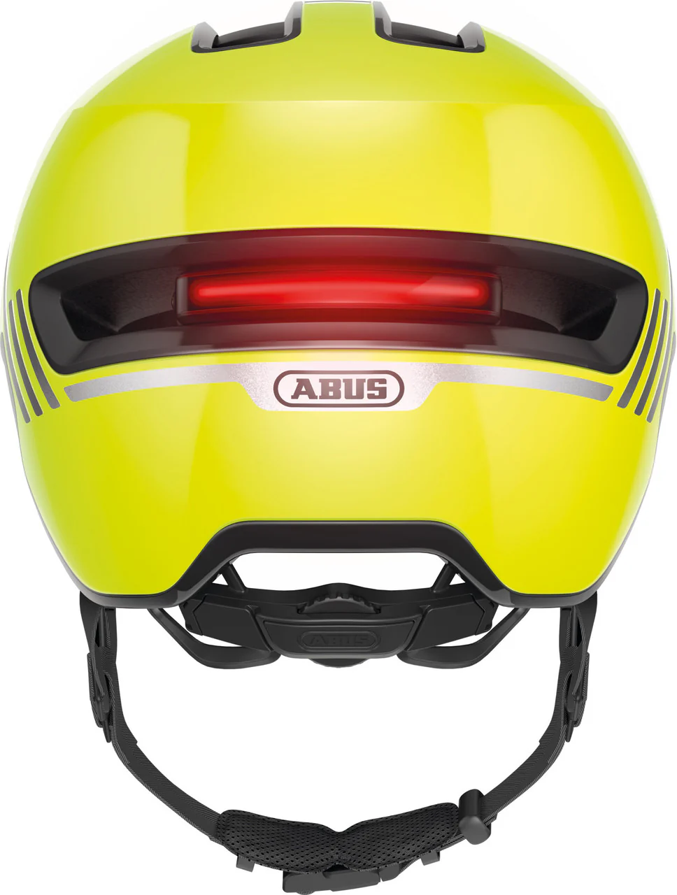 ABUS Hud-Y Urban Helmet With Rear LED Light in Signal Yellow - Image 3
