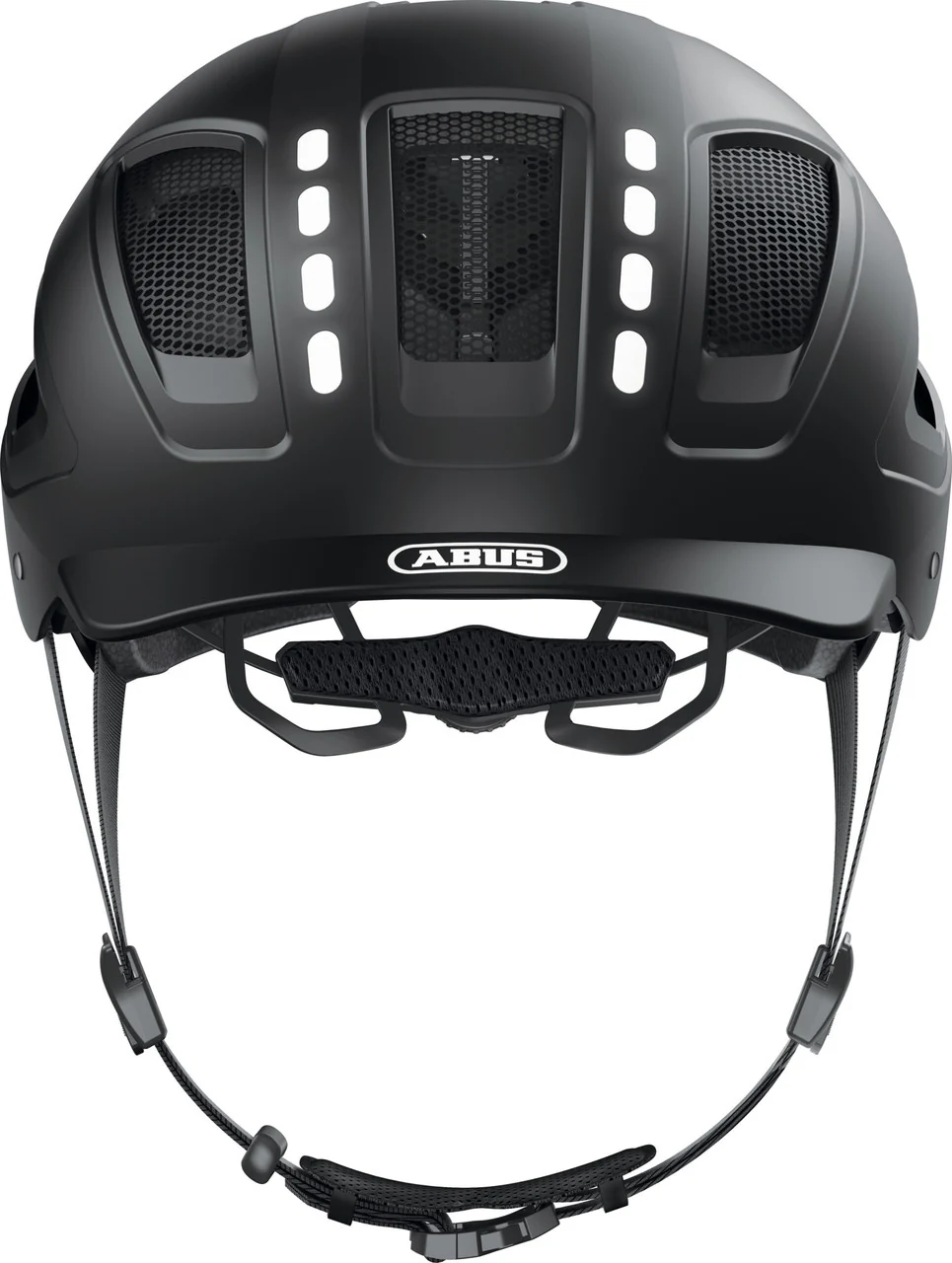 ABUS Hyban 2.0 Urban Helmet With Front and Rear LED Lights in Signal Black - Image 2