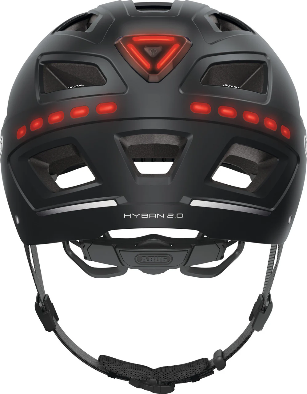 ABUS Hyban 2.0 Urban Helmet With Front and Rear LED Lights in Signal Black - Image 3