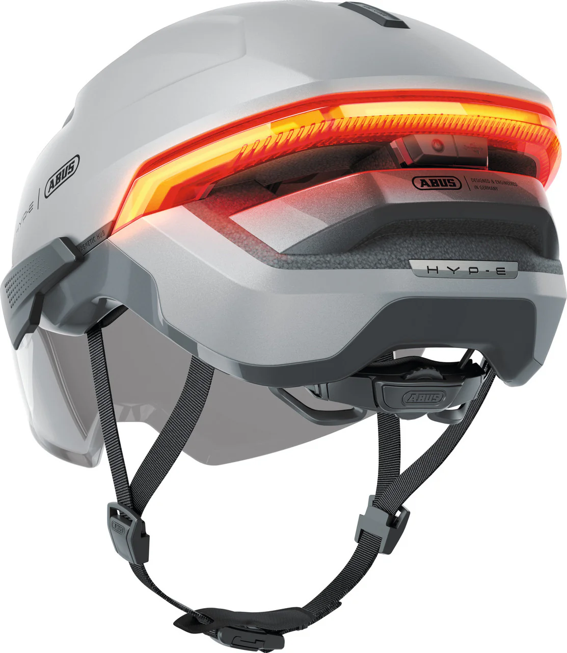 ABUS HYP-E ACE Urban The Ultimate Safe Commuting Helmet in Gleam Silver ( DUE THIS SUMMER ) - Image 4