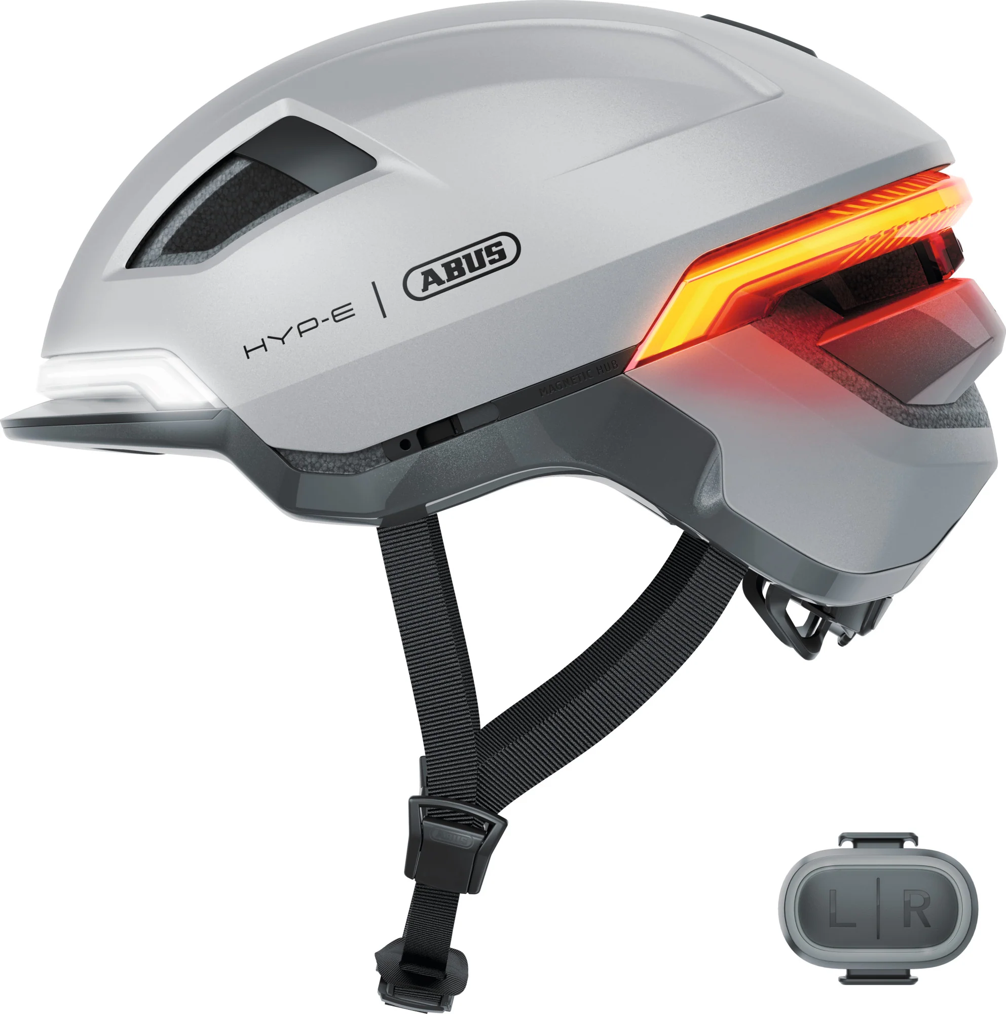 ABUS HYP-E Urban Commuting Helmet in Gleam Silver - Image 5
