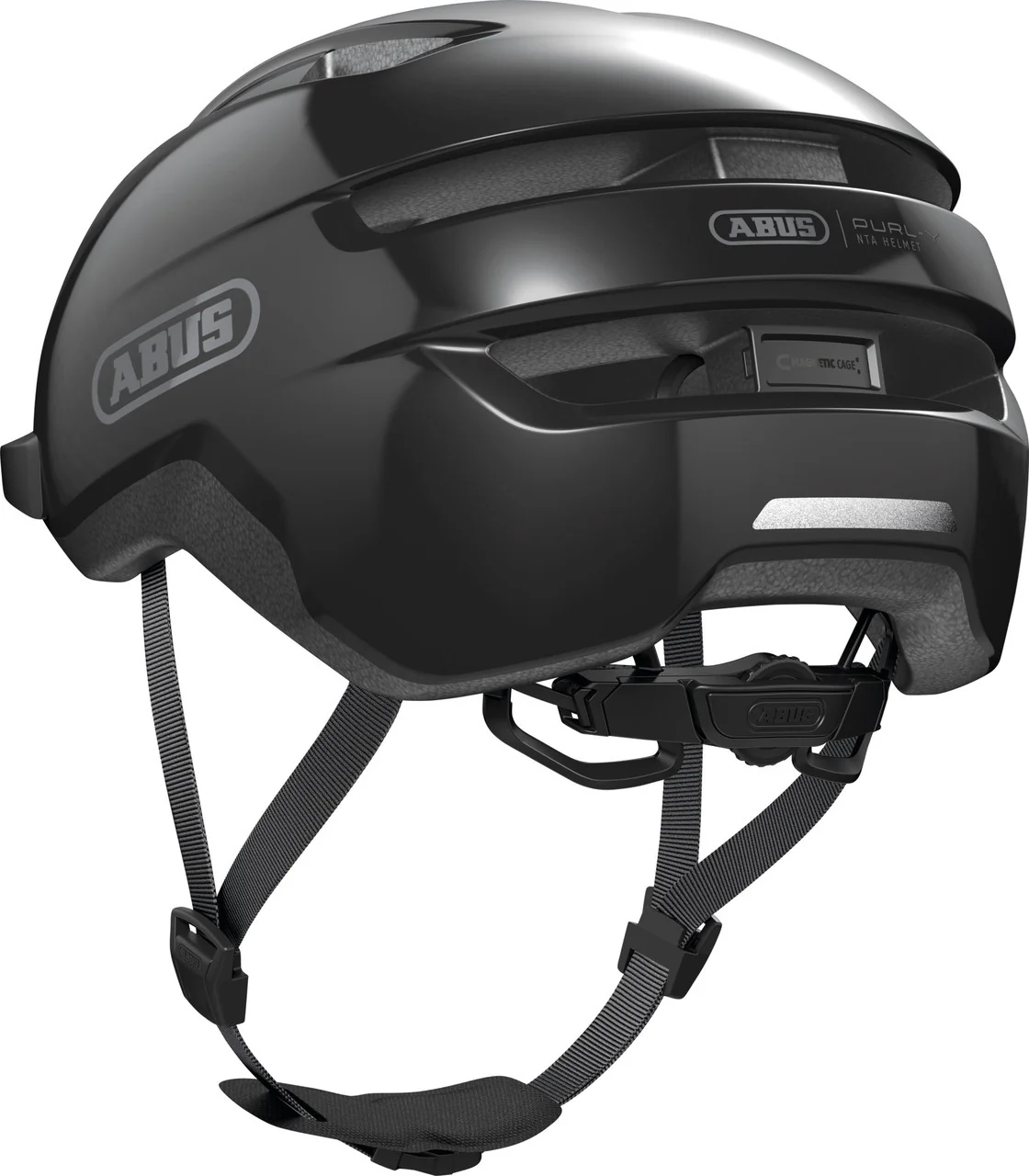 ABUS Purl-Y Urban Bicycle Helmet in Shiny Black - Image 4