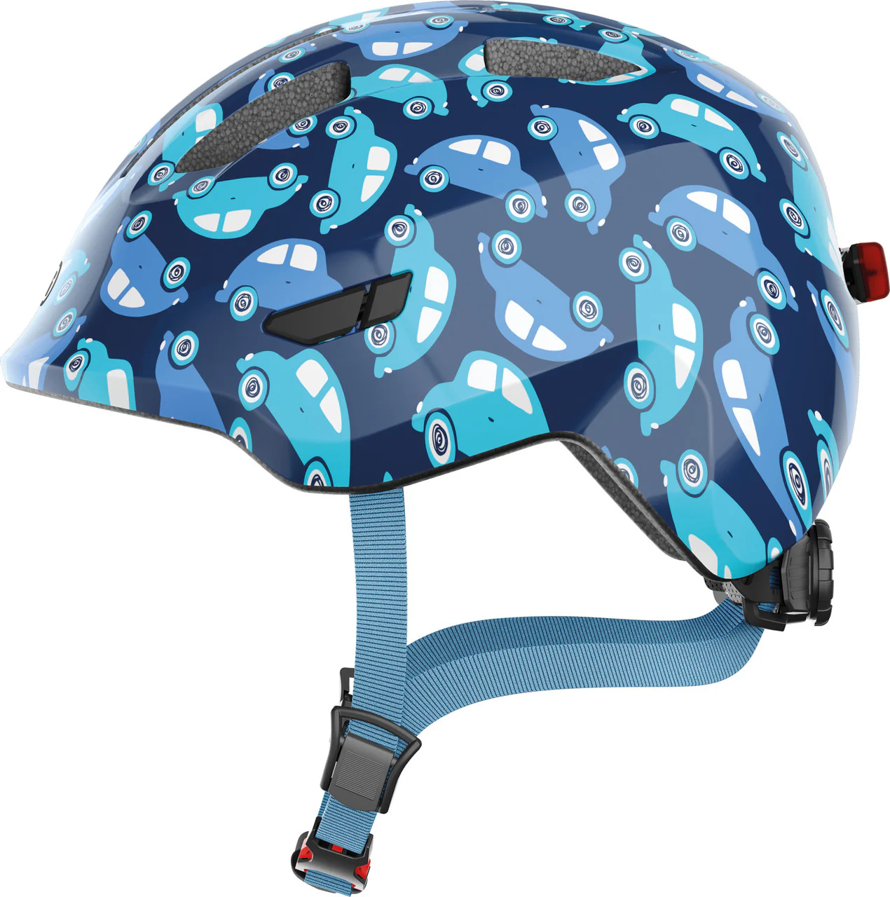 ABUS Smiley 3.0 Kids Leisure Helmet With LED Light In Blue Car