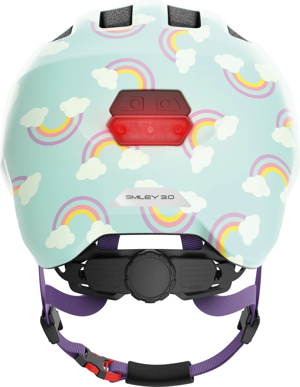 ABUS Smiley 3.0 Kids Leisure Helmet With LED Light In Blue Rainbow - Image 3