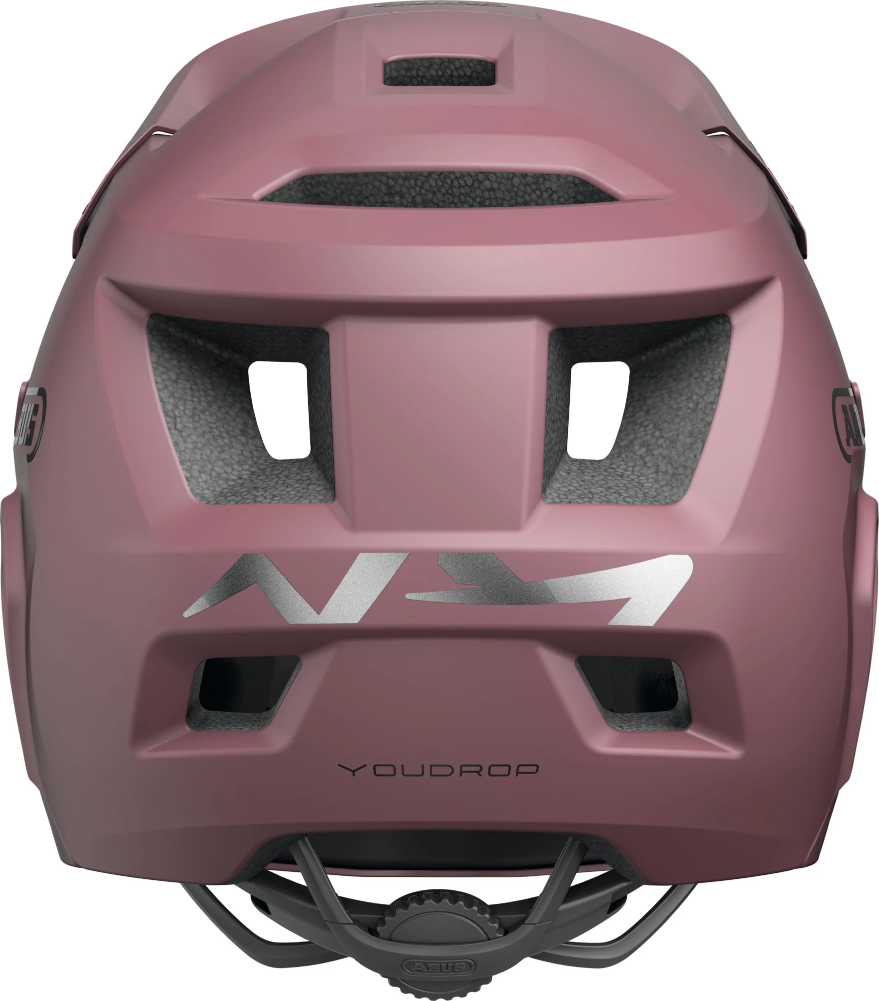 ABUS YouDrop FF Kids Full Face MTB Helmet in Blush Red 48-55cm - Image 2