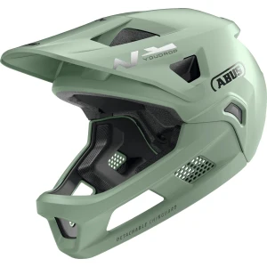 ABUS YouDrop FF Kids Full Face MTB Helmet in Mist Green 48-55cm