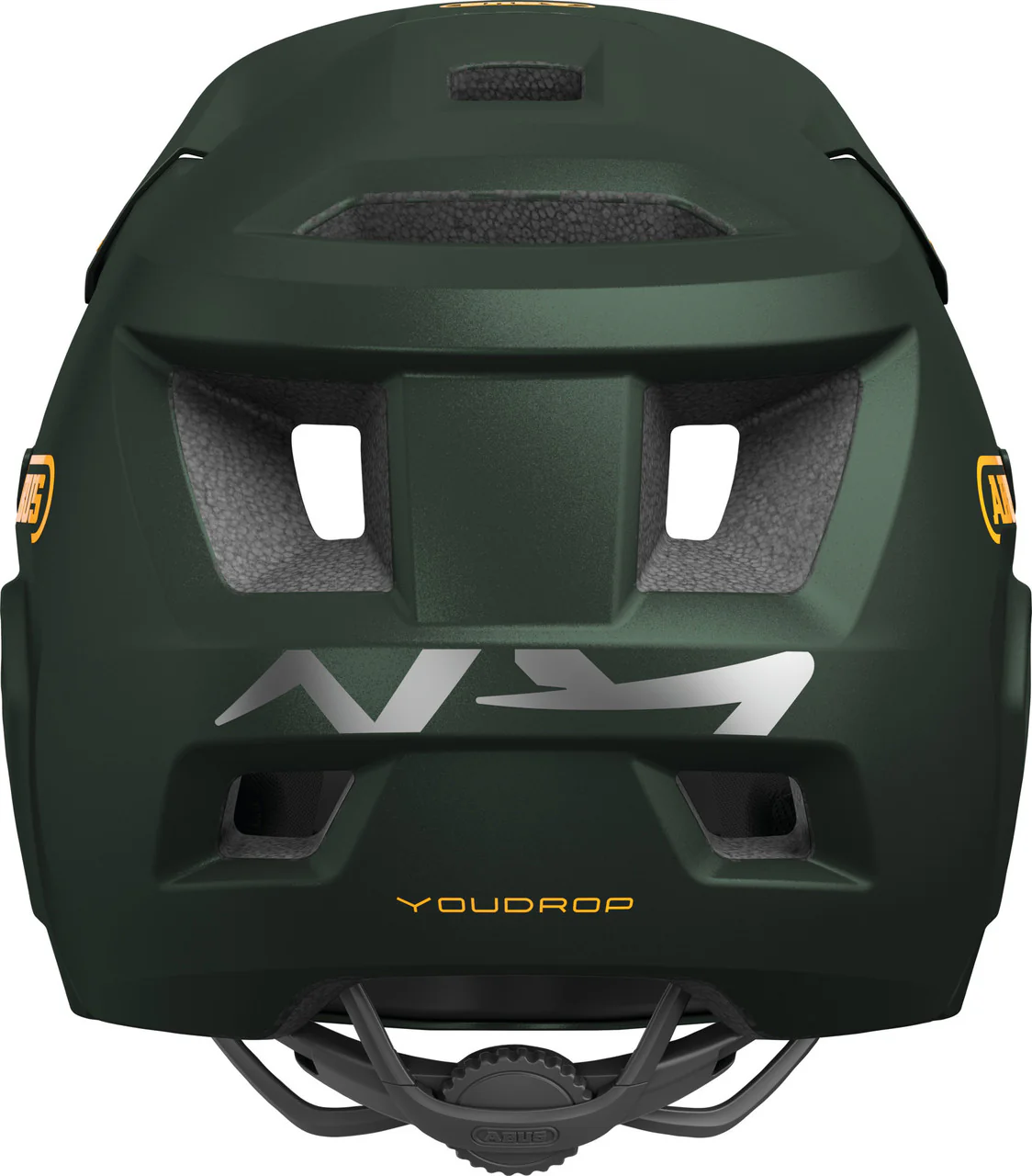 ABUS YouDrop FF Kids Full Face MTB Helmet In Moss Green Fits | 48-55cm - Image 3