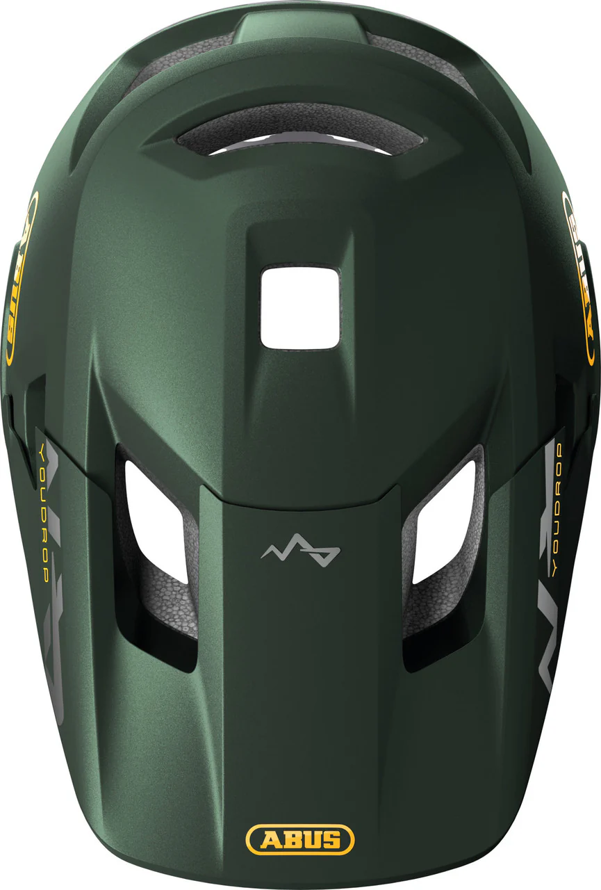ABUS YouDrop FF Kids Full Face MTB Helmet In Moss Green Fits | 48-55cm - Image 4
