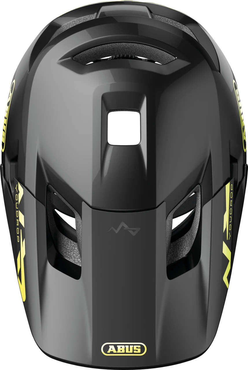 ABUS YouDrop Kids MTB Helmet in Shiny Black (48-55cm) - Image 4