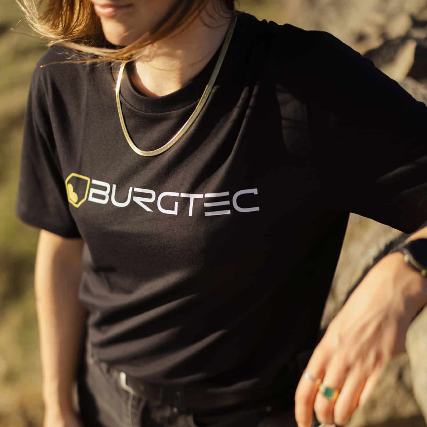Burgtec Logo Unisex Cotton T-Shirt In Black - Image 4