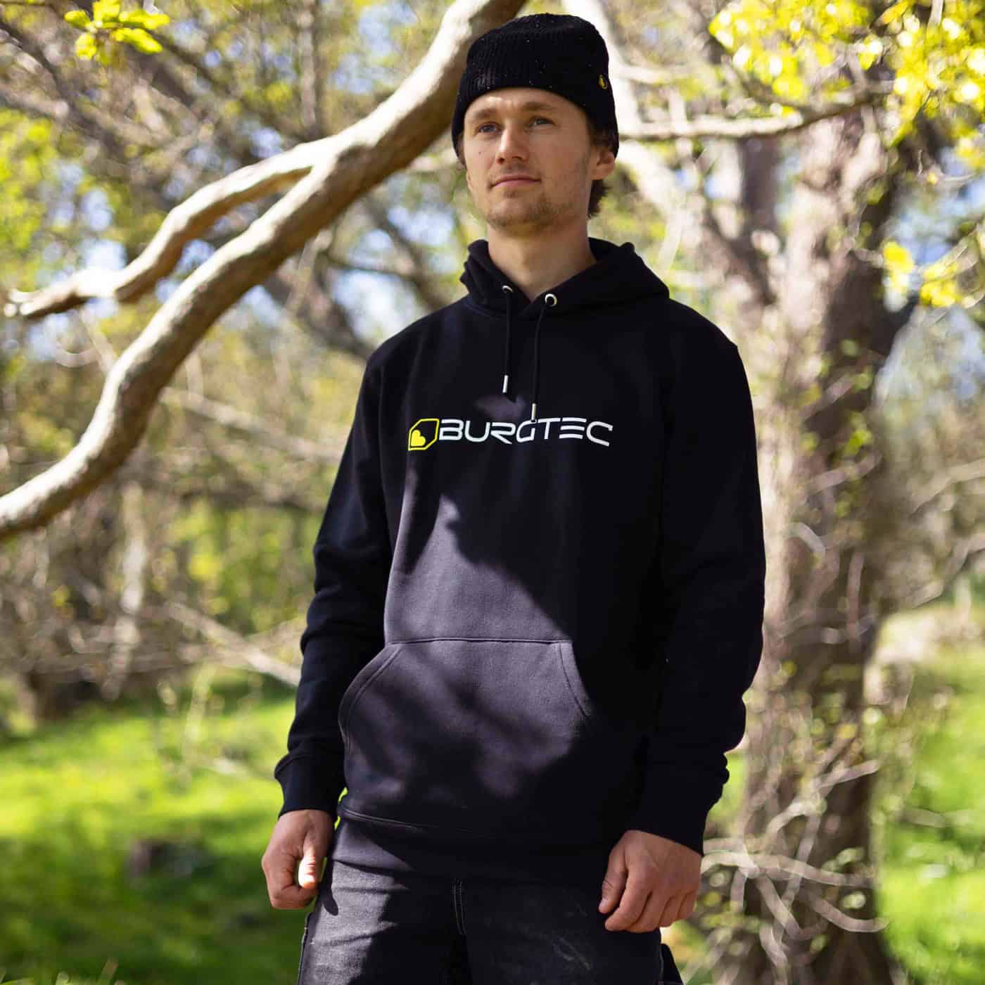 Burgtec Logo Unisex Hoodie In Black - Image 4