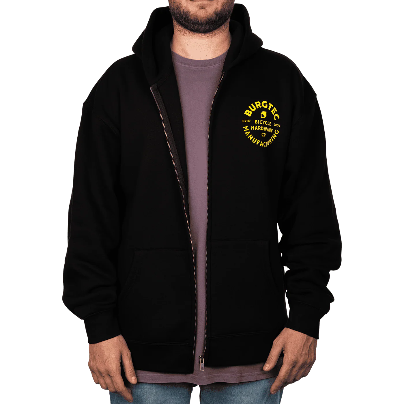Burgtec Stamp Zip Unisex Hoodie - Image 3