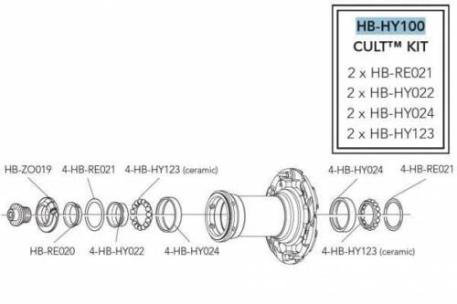 Campagnolo HB-HY100 CULT Ceramic Hub Bearing Service Kit For One Wheel 17x49 - Image 2