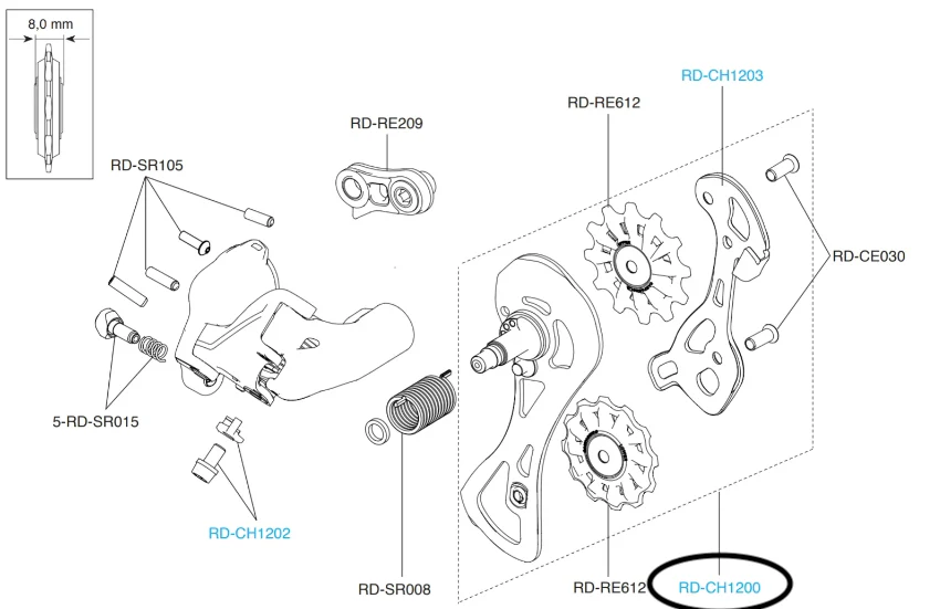 Campagnolo RD-CH1200 Chorus 12 Speed Spare Cage - Image 3
