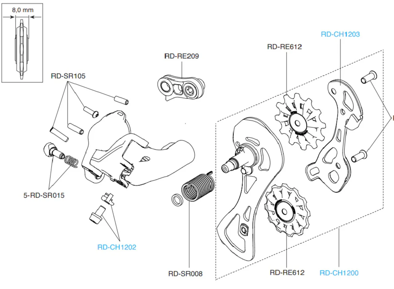 Campagnolo RD-CH1203 Inner Cage Plate – 12-Speed Rear Derailleur Spare (Super Record / Record / Chorus, 29–34T) - Image 3