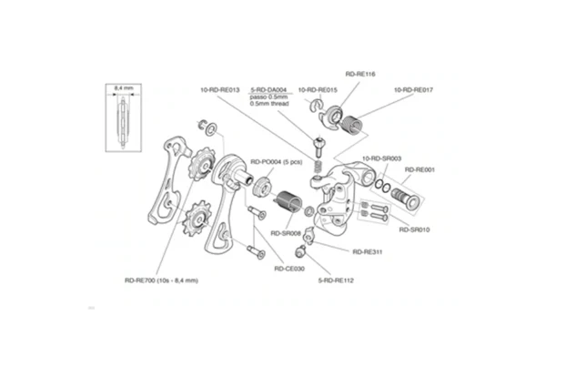 Campagnolo RD-RE116 Derailleur Mounting Sleeve Veloce, Centaur & Athena 10 Speed - Image 3