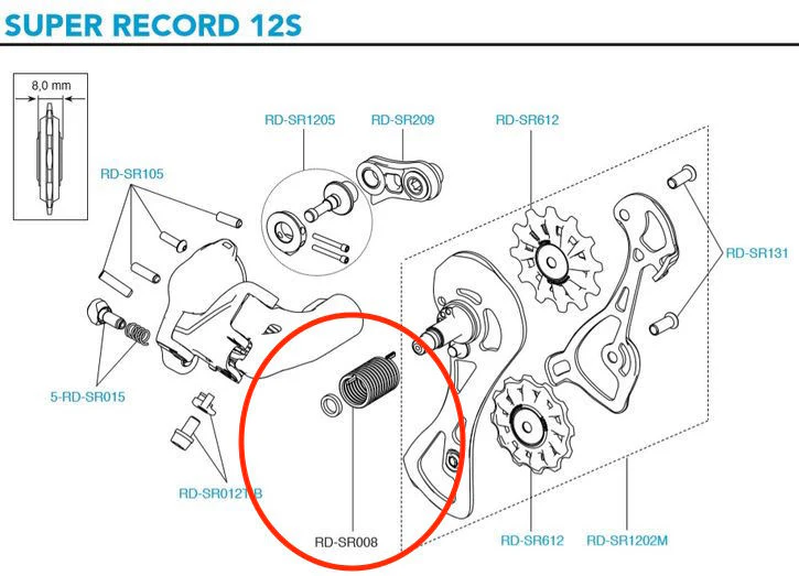 Campagnolo RD-SR008 Rear Derailleur Cage Return Spring - Image 4
