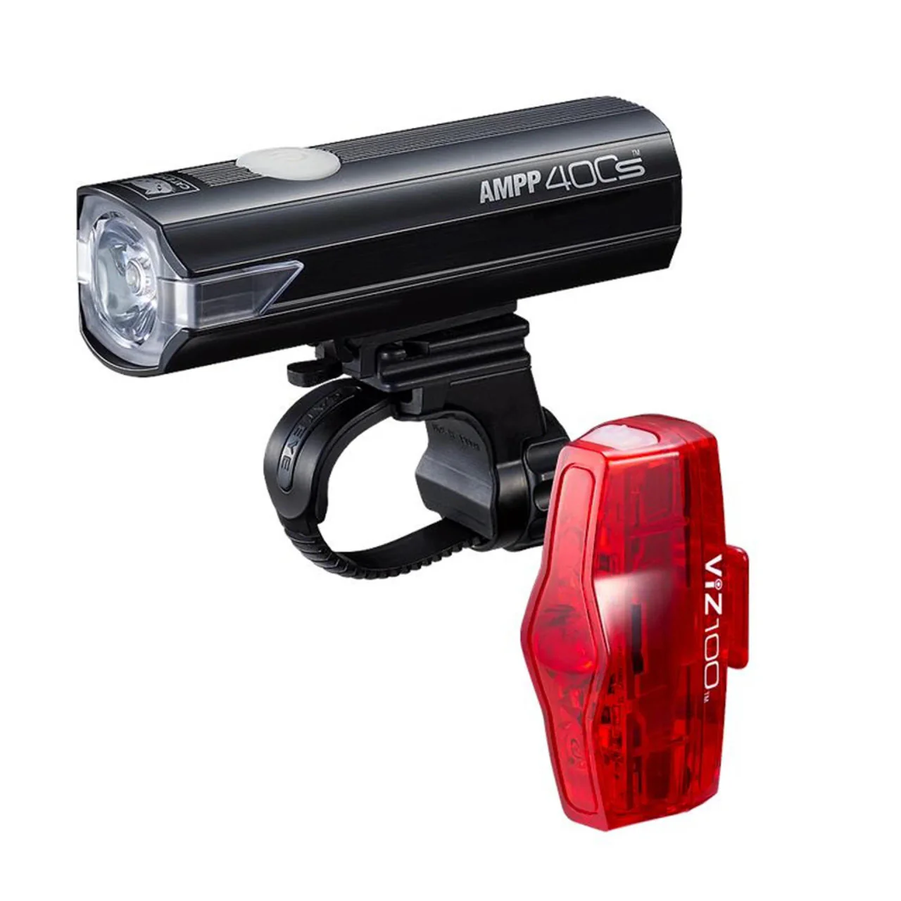 CatEye AMPP 400S / VIZ 100 USB-C Rechargeable Bicycle Front & Rear Light Set | ROAD MTB GRAVEL - Image 2