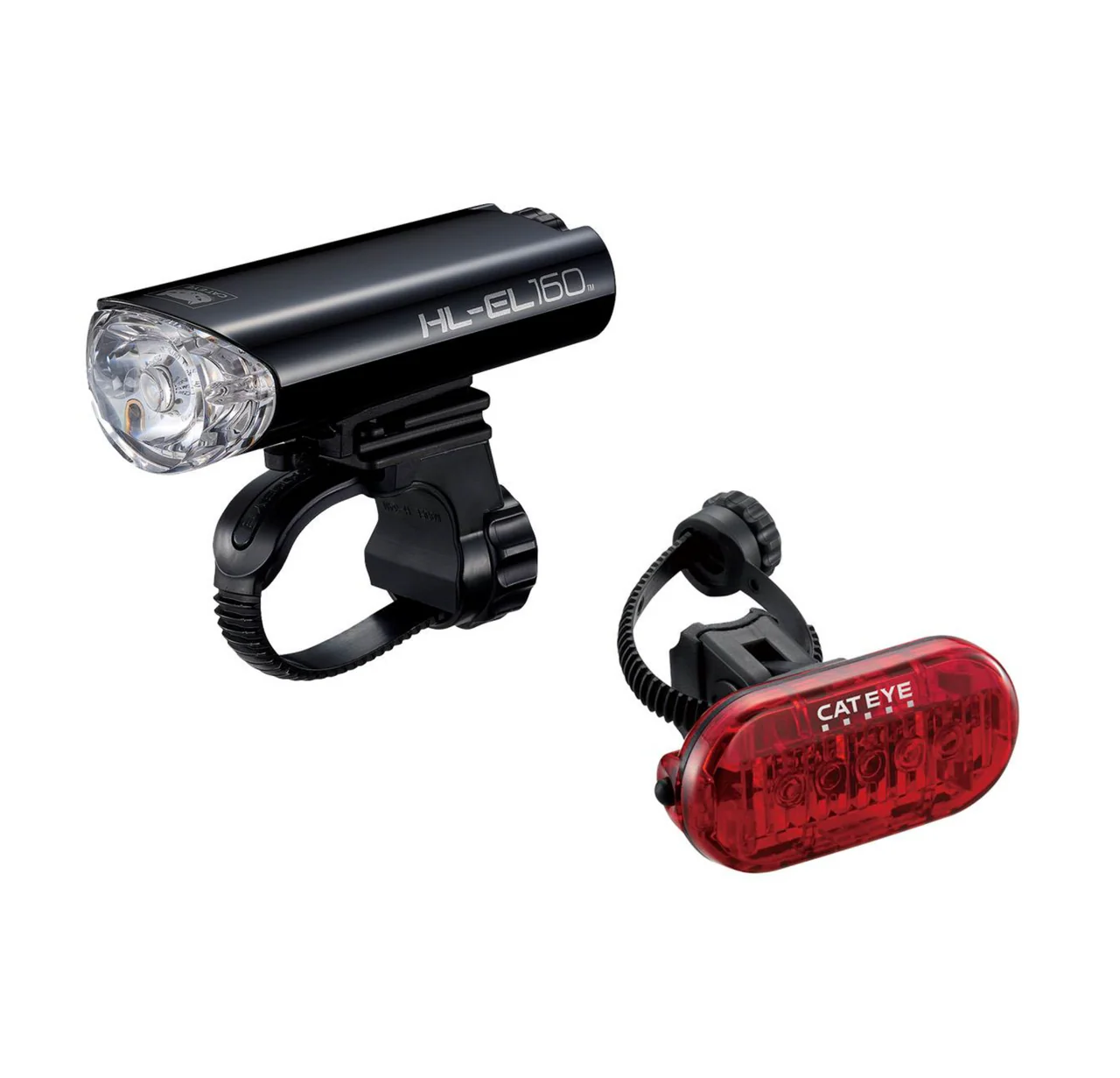 Cateye EL-160 LED light set / Omni 5 Bicycle Front & Rear AA Battery LED Light Set  | MTB ROAD GRAVEL - Image 2