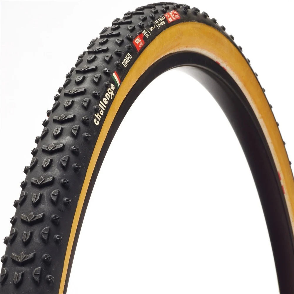 Challenge Grifo PRO Handmade Clincher Cyclocross Tyre In Tan 700 x 33c