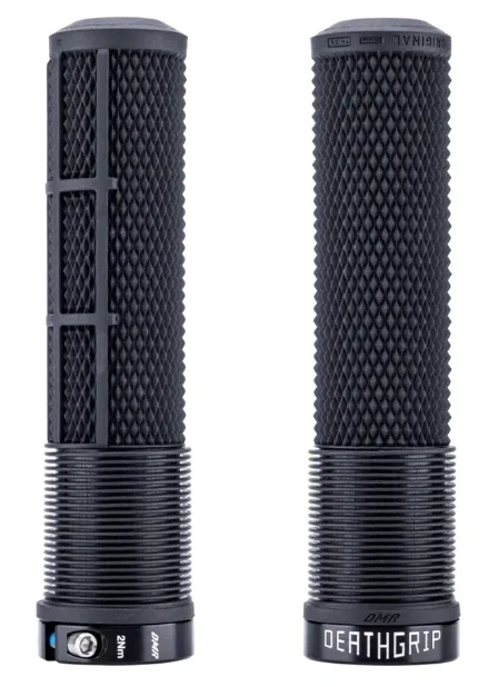 DMR MTB  V6 Platform Pedals & DMR DeathGrip2 Flangeless Handlebar Grips Bundle In Black - Image 2