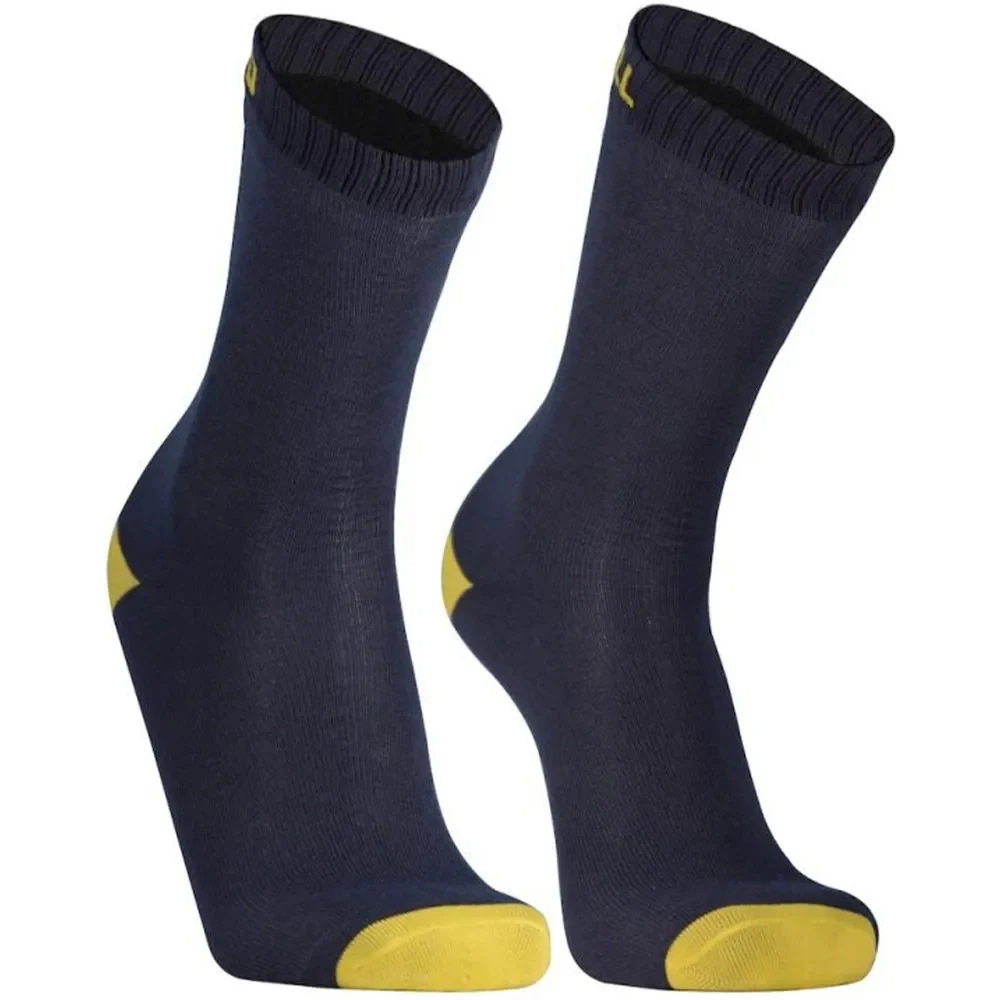 DexShell Waterproof Socks Ultra Thin Crew Navy Lime Yellow