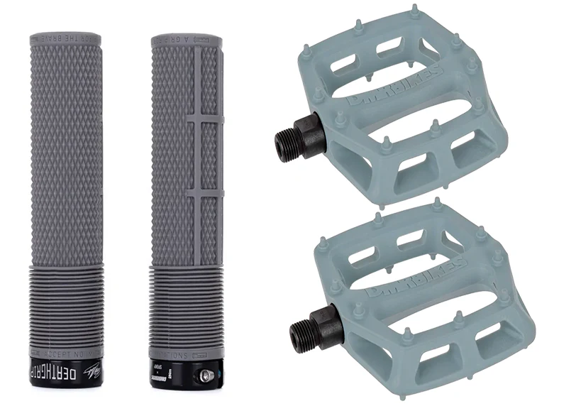 DMR MTB Downhill BMX V6 Platform Pedals And DMR Deathgrips Custom Bundle Set All Colours - Image 10