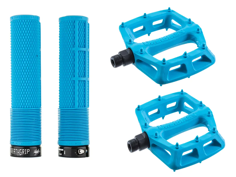 DMR MTB Downhill BMX V6 Platform Pedals And DMR Deathgrips Custom Bundle Set All Colours - Image 15