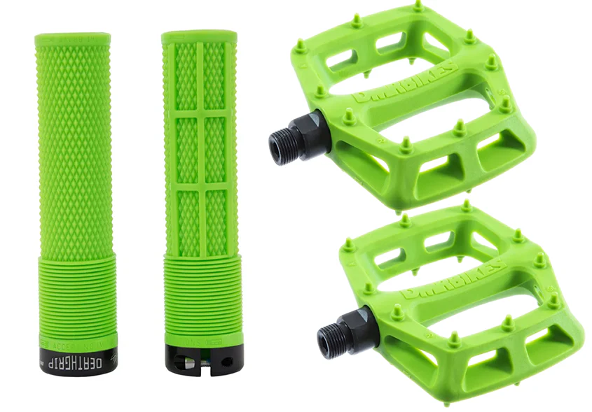 DMR MTB Downhill BMX V6 Platform Pedals And DMR Deathgrips Custom Bundle Set All Colours - Image 4