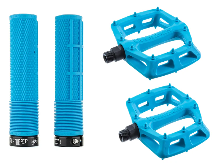 DMR MTB Downhill BMX V6 Platform Pedals And DMR Deathgrips Custom Bundle Set All Colours - Image 6