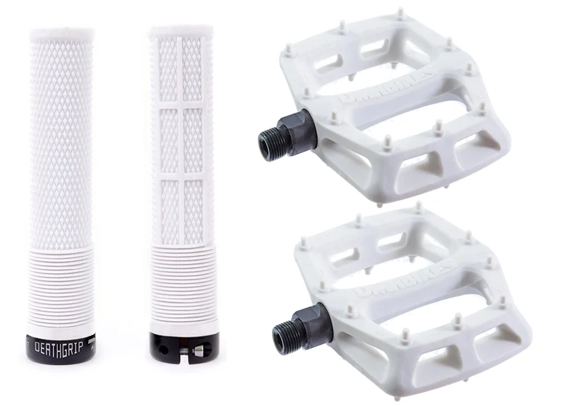 DMR MTB Downhill BMX V6 Platform Pedals And DMR Deathgrips Custom Bundle Set All Colours - Image 8