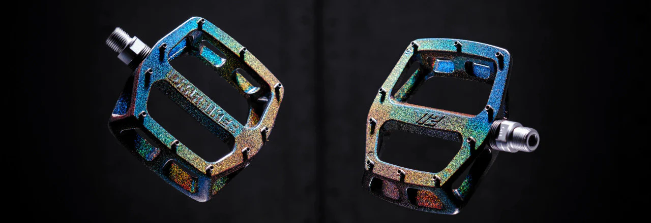 DMR V12 SE MTB Flat Pedals In The New Colour Space Galaxy