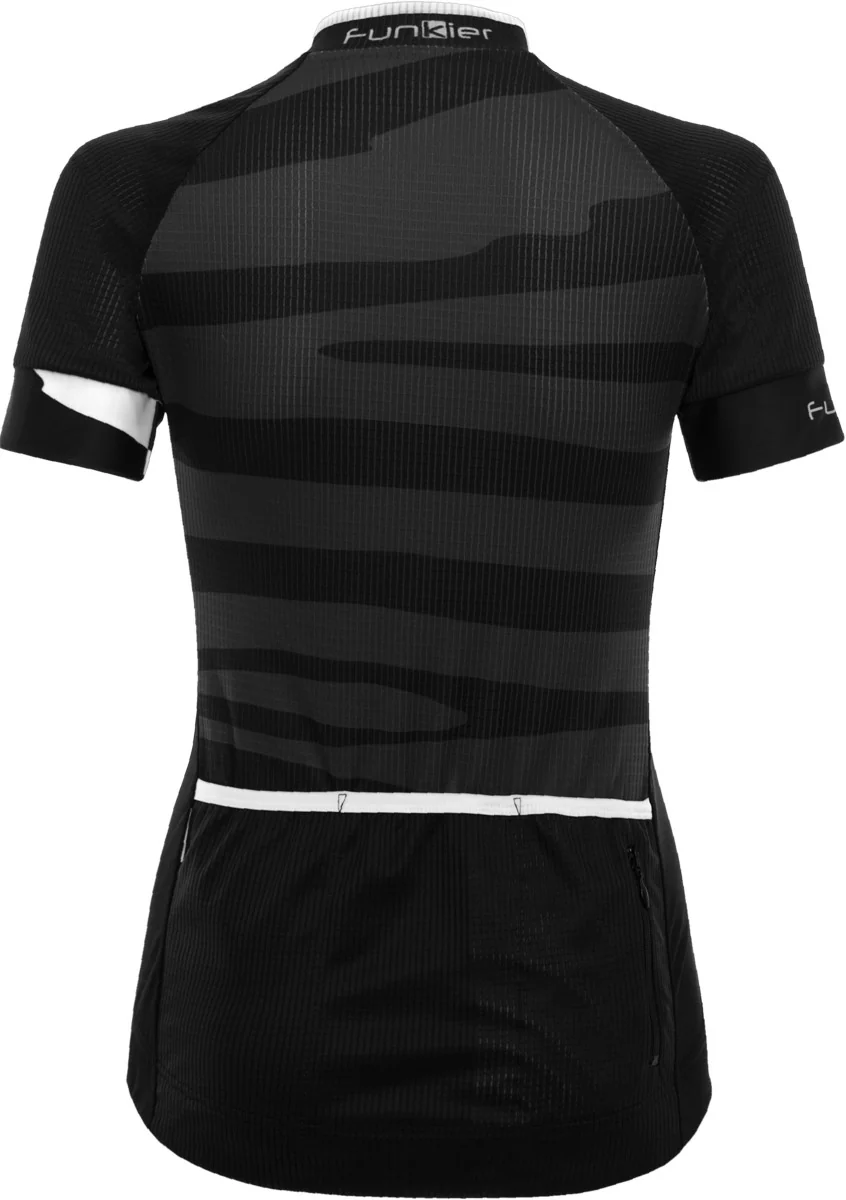 Funkier Prima Pro Ladies Short Sleeve Jersey in Black-Wave - Image 3