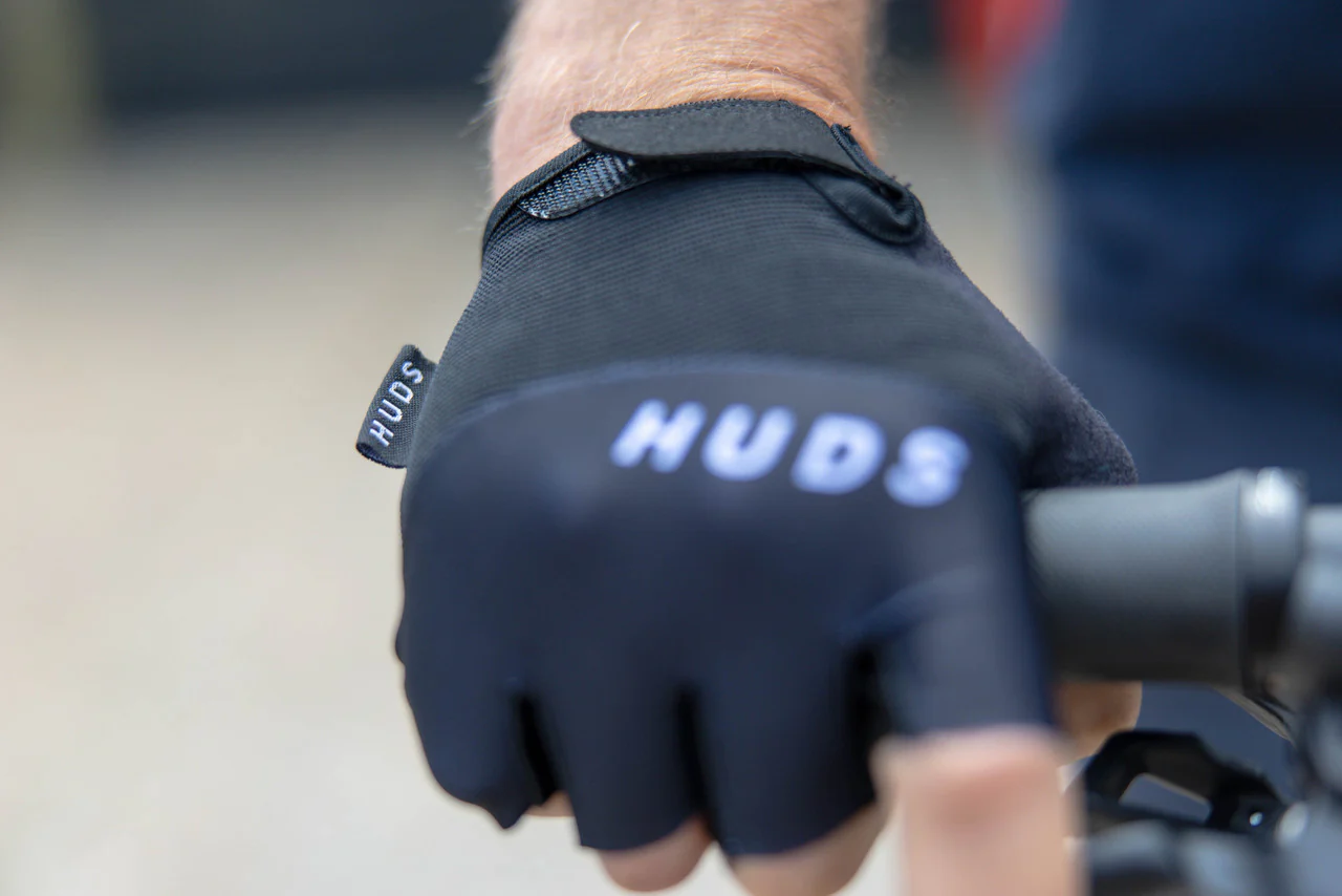 HUDS Fingerless Cycling Mitts In Black Road, Gravel and MTB - Image 5