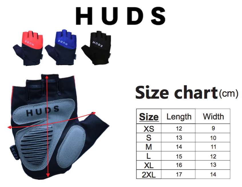 HUDS Fingerless Cycling Mitts In Blue Road Gravel and MTB - Image 11