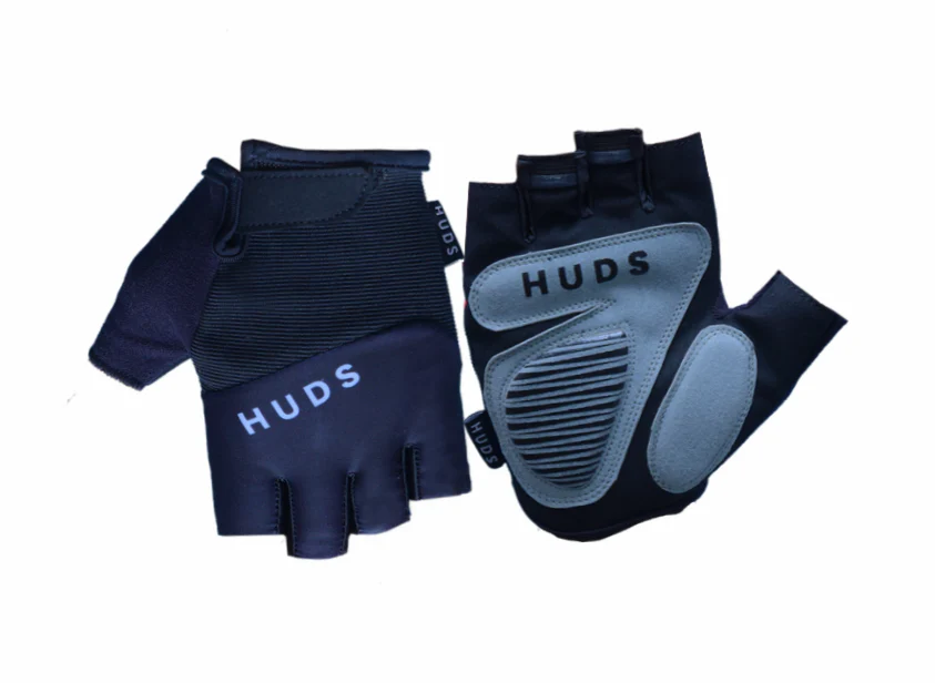 HUDS Fingerless Cycling Mitts In Blue Road Gravel and MTB - Image 5