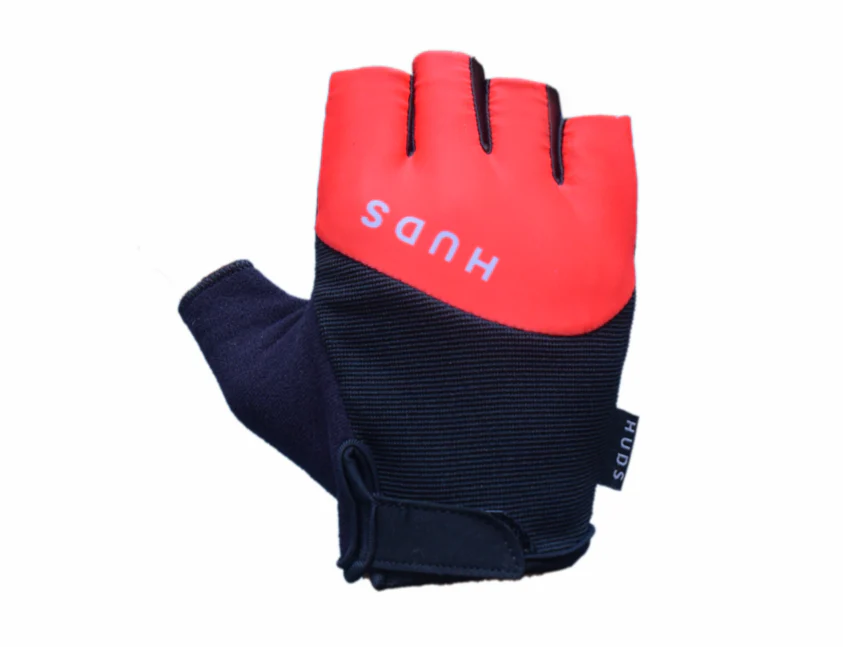 HUDS Fingerless Cycling Mitts In Red Road, Gravel and MTB - Image 8