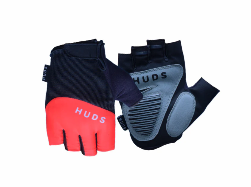 HUDS Fingerless Cycling Mitts In Red Road, Gravel and MTB - Image 9