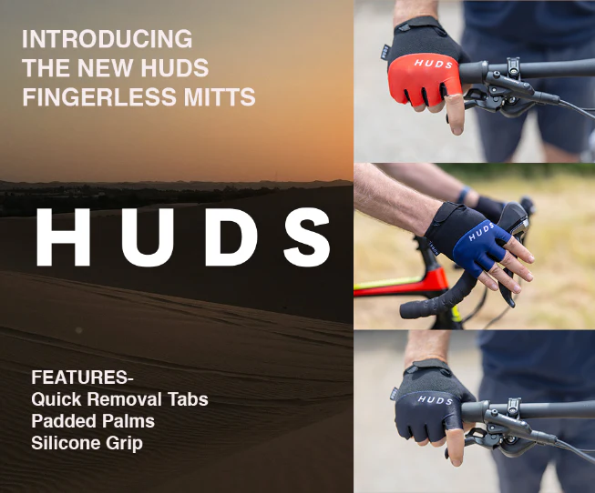 HUDS Fingerless Cycling Mitts Road Gravel and MTB - Image 2