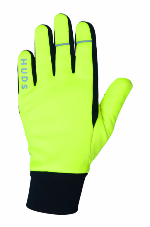 HUDS Water Resistant Cycling Winter Gloves In Fluro Yellow - Image 7