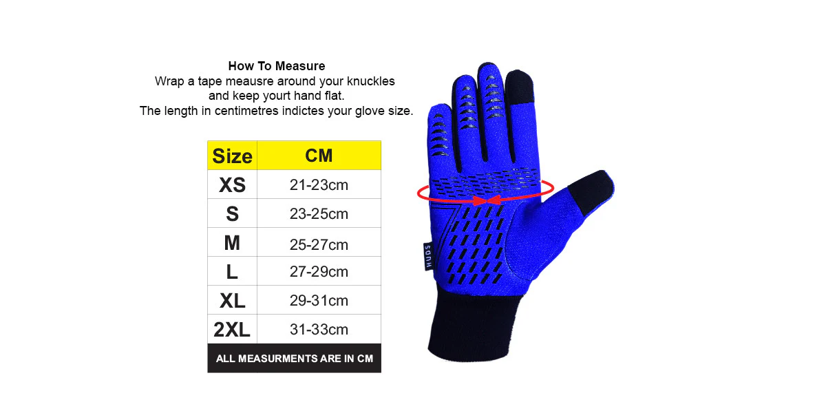 HUDS Wind Stop Thermal Lined Lightweight Warm Cycling Winter Gloves In Blue - Image 8