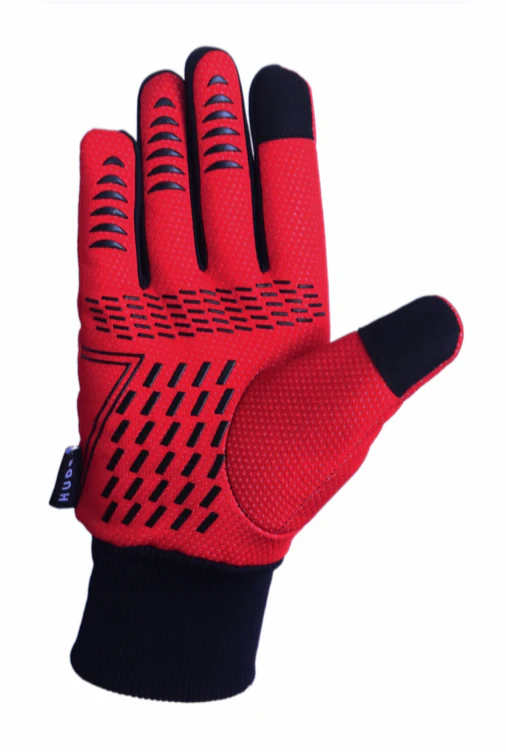 HUDS Wind Stop Thermal Lined Lightweight Warm Cycling Winter Gloves In Red - Image 7