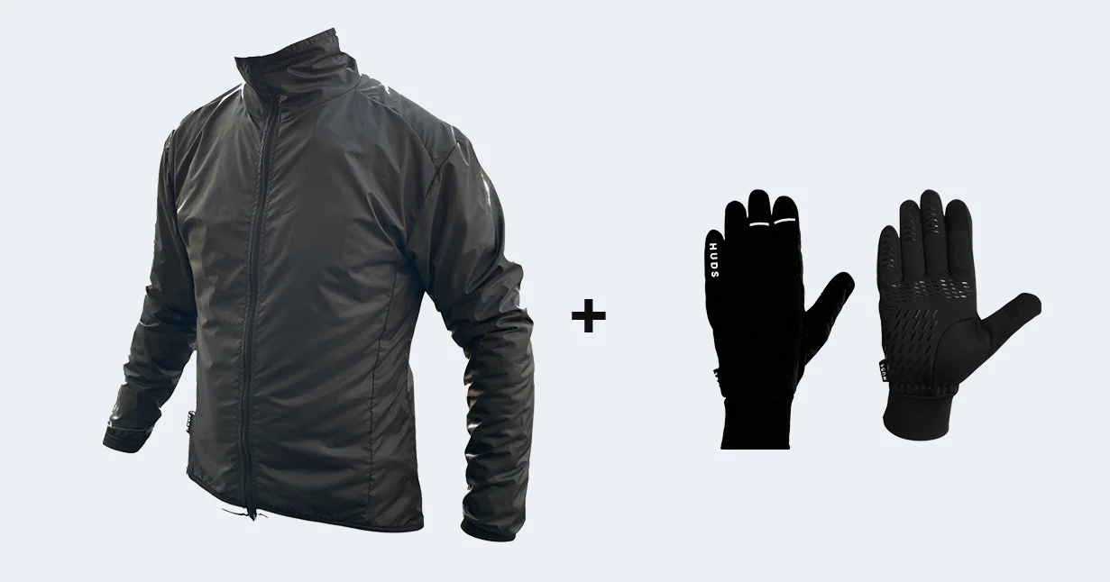 HUDS Winter Bundle Deal Packable Unisex Jacket & Water Resistant Gloves - Image 2