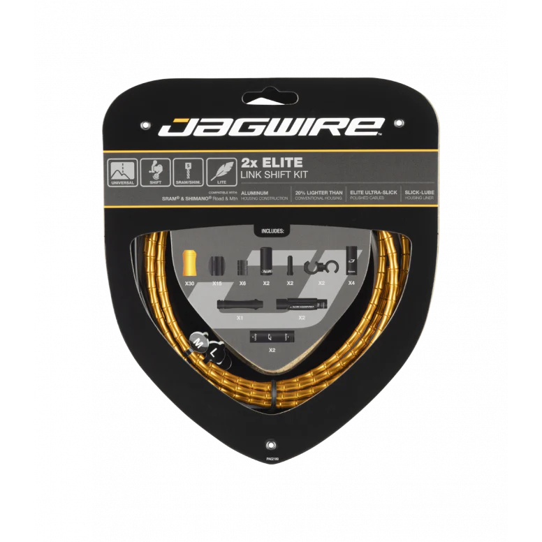 Jagwire Elite Link Shift Road MTB Gravel Cable Kit 2x - Image 2