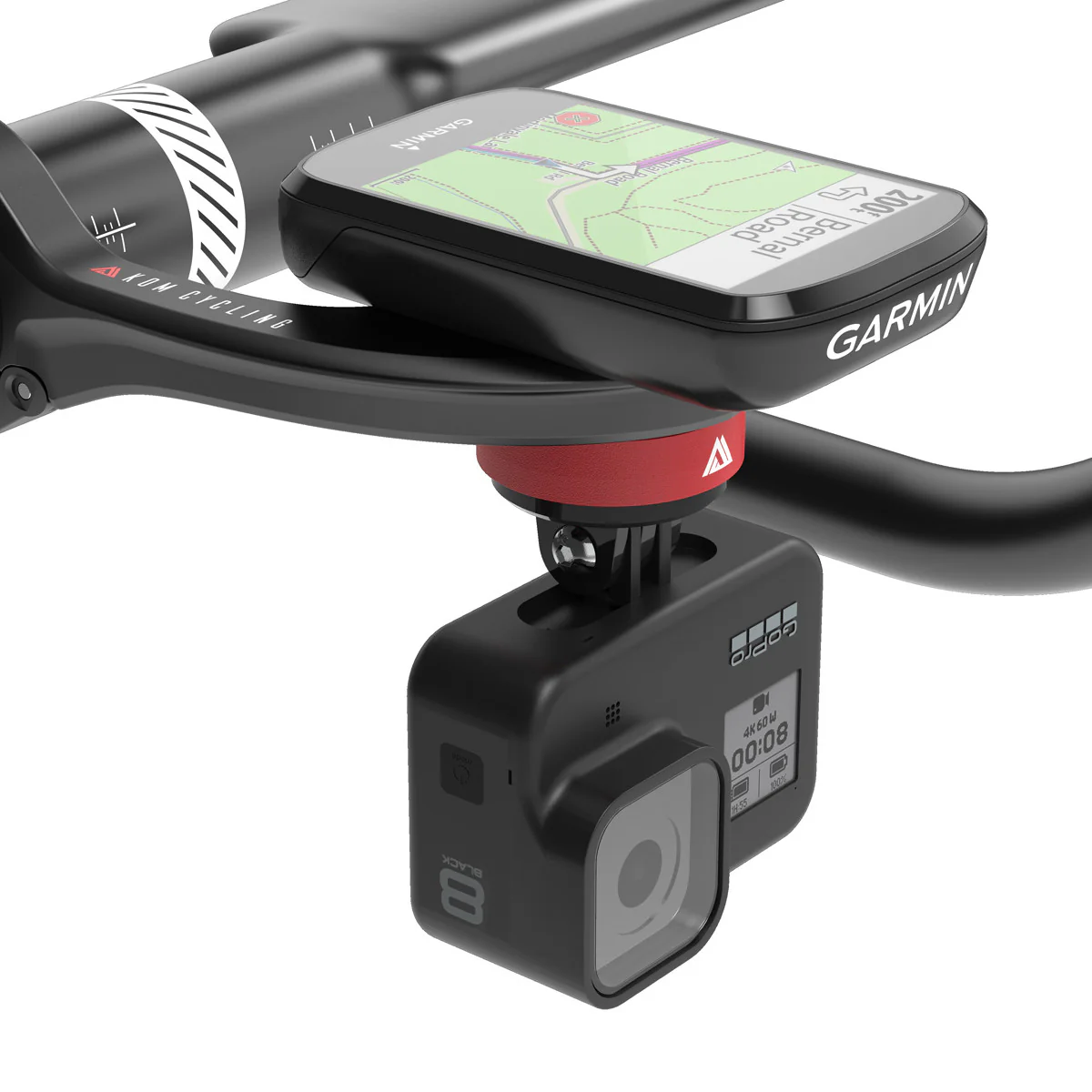 KOM Universal Garmin, Wahoo and Go Pro Mount Bundle in Black - Image 4